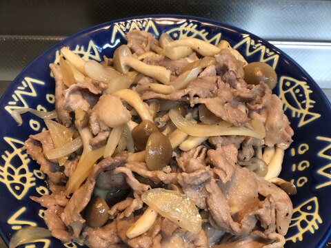 豚肉としめじのミルク醤油炒め^_^